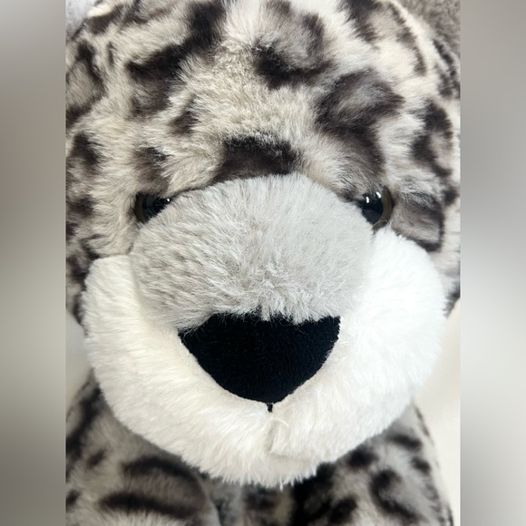 Animal Adventure White Gray & Black Leopard Print Plush 18” Soft Stuffed Animal - Picture 4 of 16